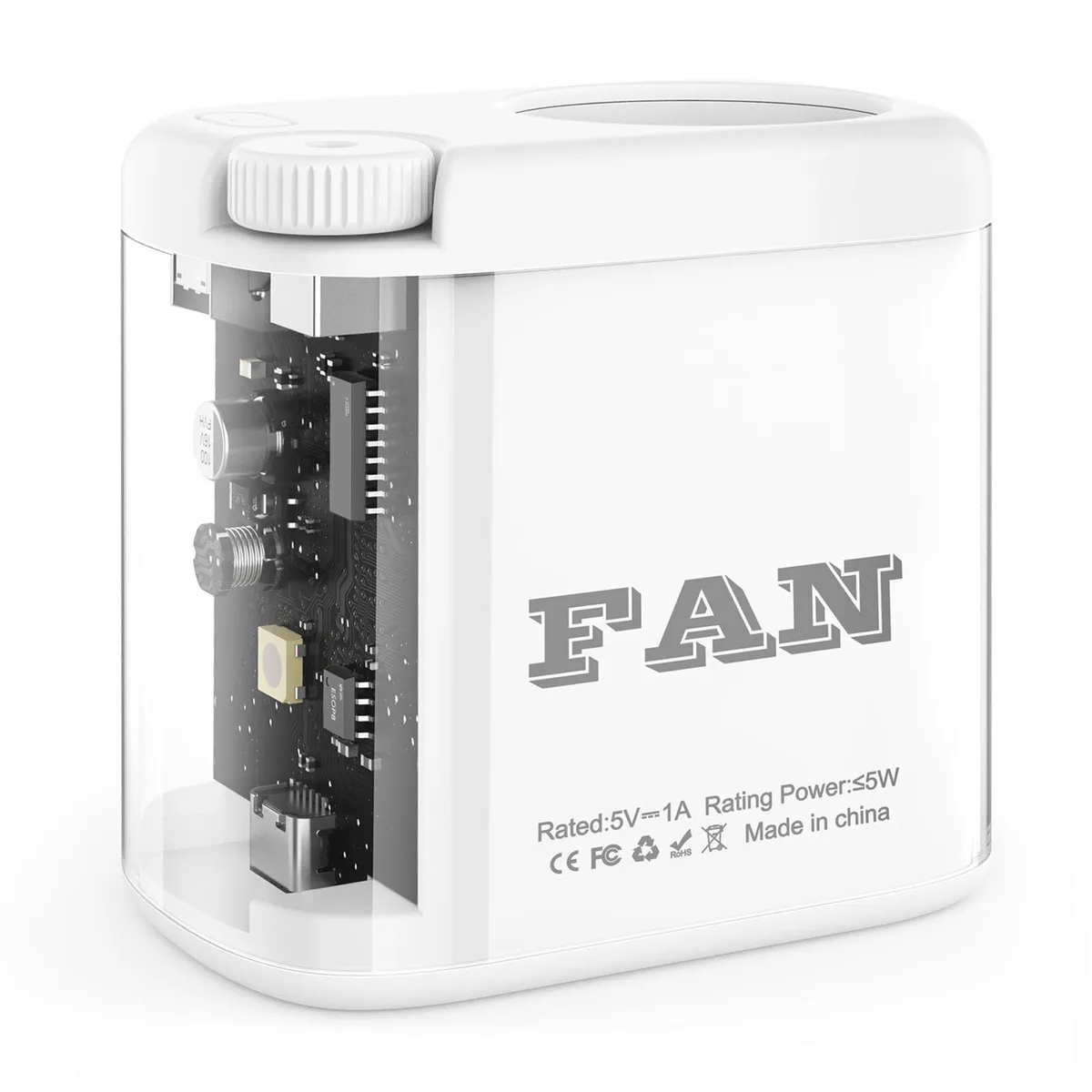  Westinghouse DQ287WH fan accessory, 0-100% speed, 12h battery, 360° clip, 20 ft/s airflow, 0.3 lbs, white — product photo