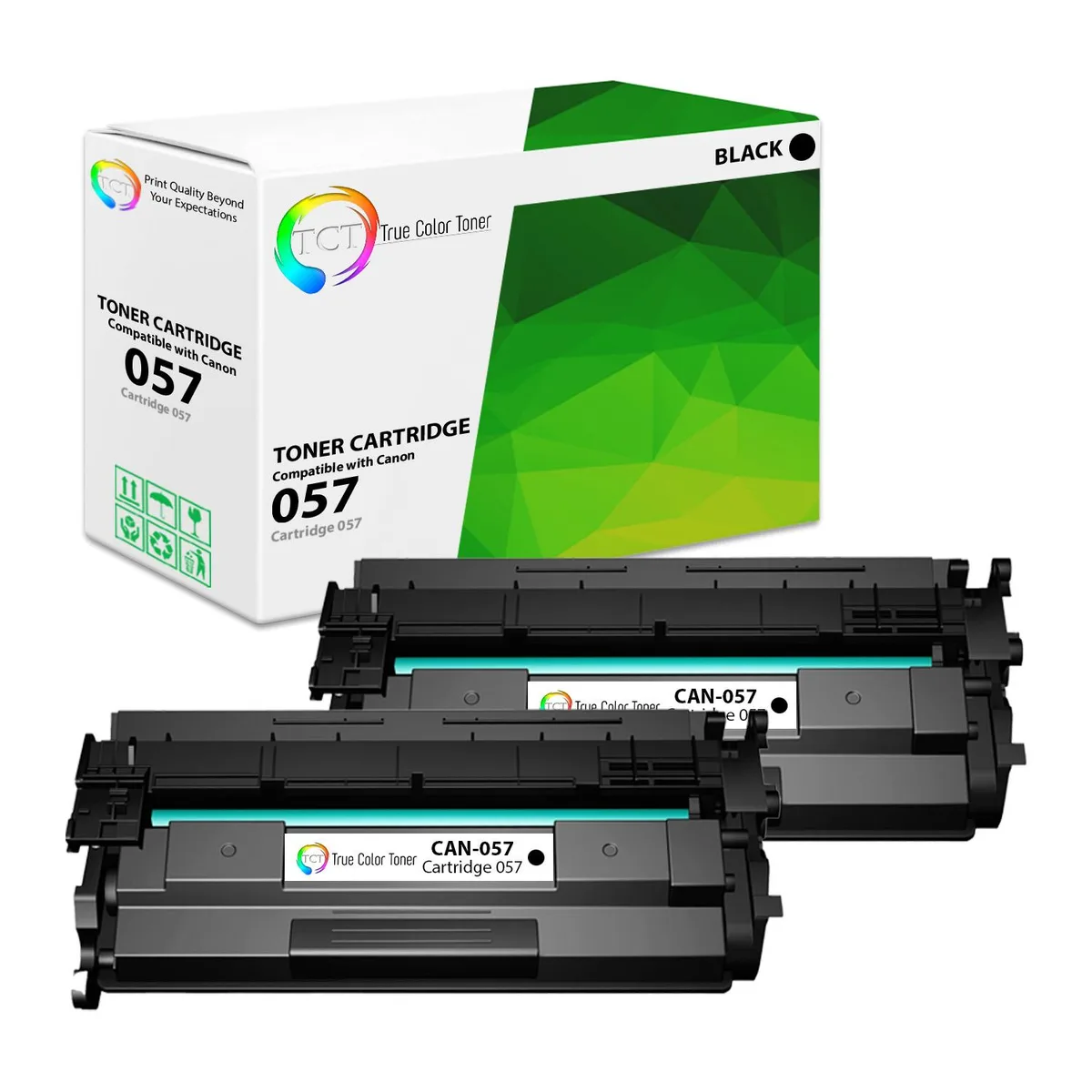 TCT TCT 057 Black Toner Cartridge 2 Pack 3100 Pages — product photo