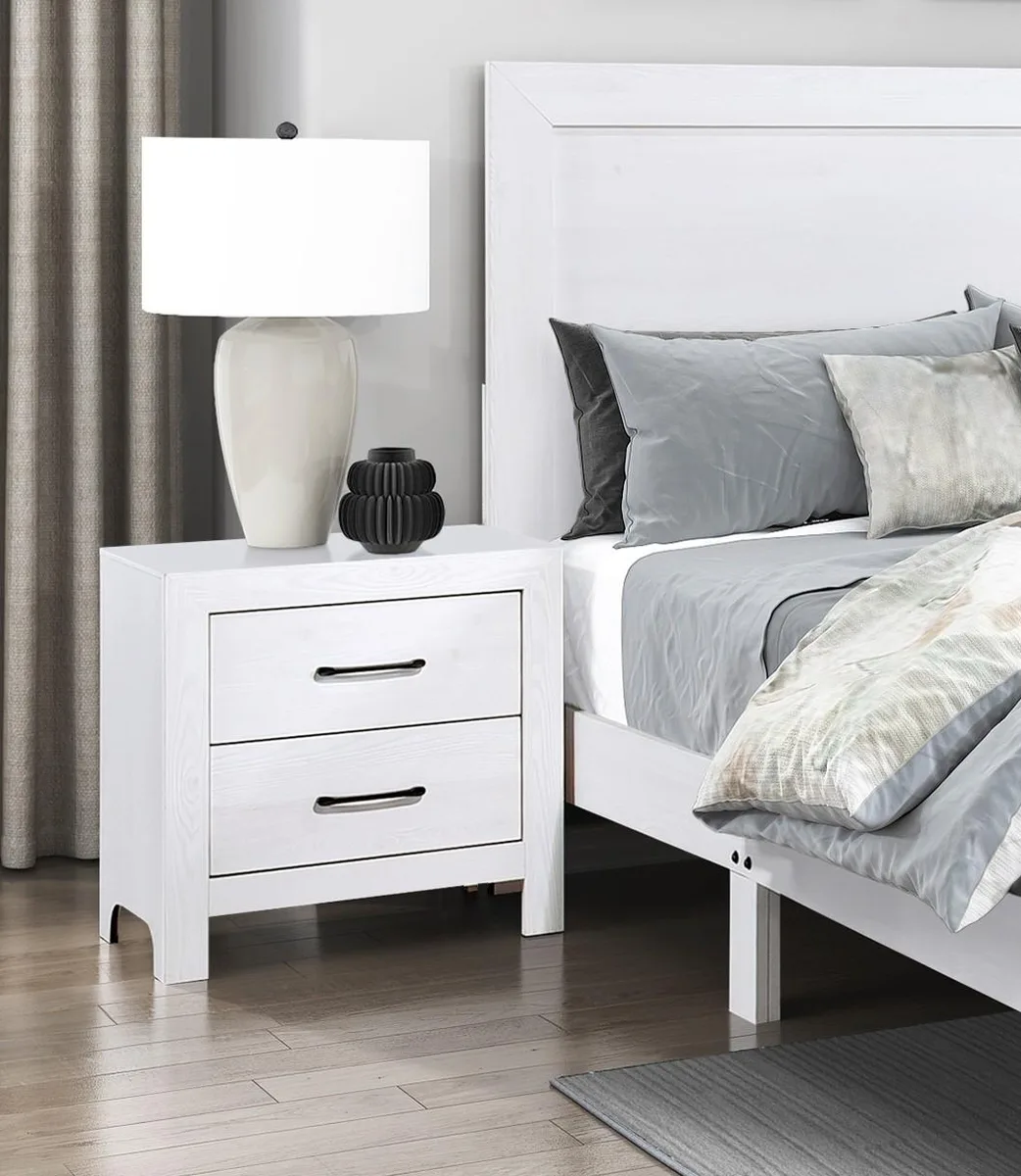 tuphen tuphen Nightstand White 2 Drawers 23.5" x 16" x 24"H — product photo