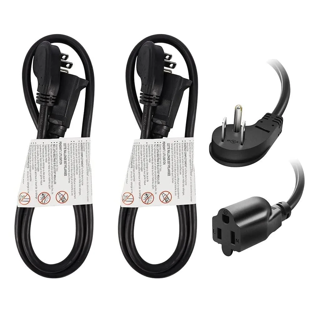  EP DL-31/DL-52 2 Pack 3 ft Flat Plug Power Extension Cord — product photo