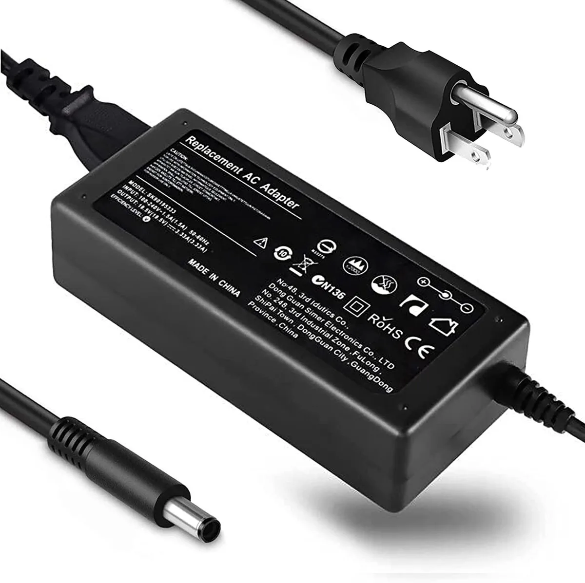 myVolts myVolts 45W AC Adapter 19.5V 2.31A 4.5x3.0mm for Dell Inspiron XPS Vostro Latitude — product photo