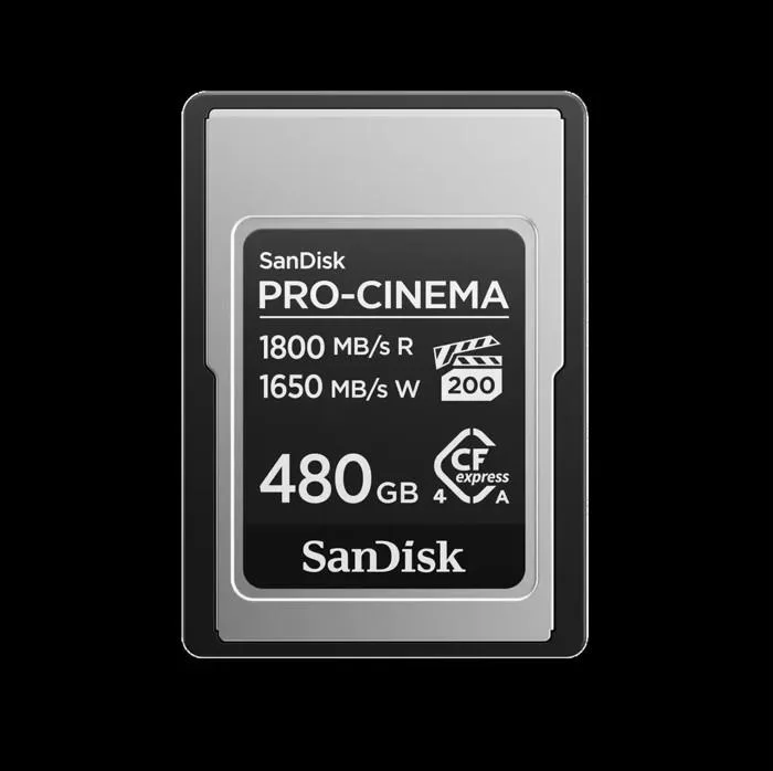 SanDisk SanDisk PRO-CINEMA CFexpress Type A 480GB memory card — product photo