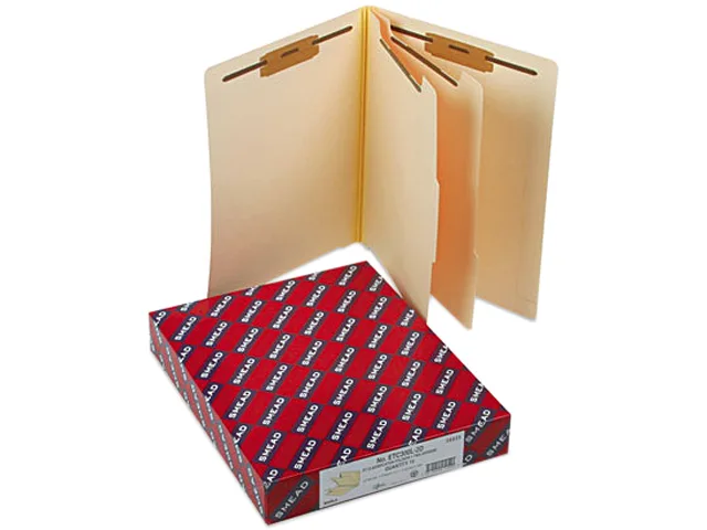 Smead Smead 26835 Manila End Tab Classification File Folder, Letter, Six-Section, 10/Box — product photo