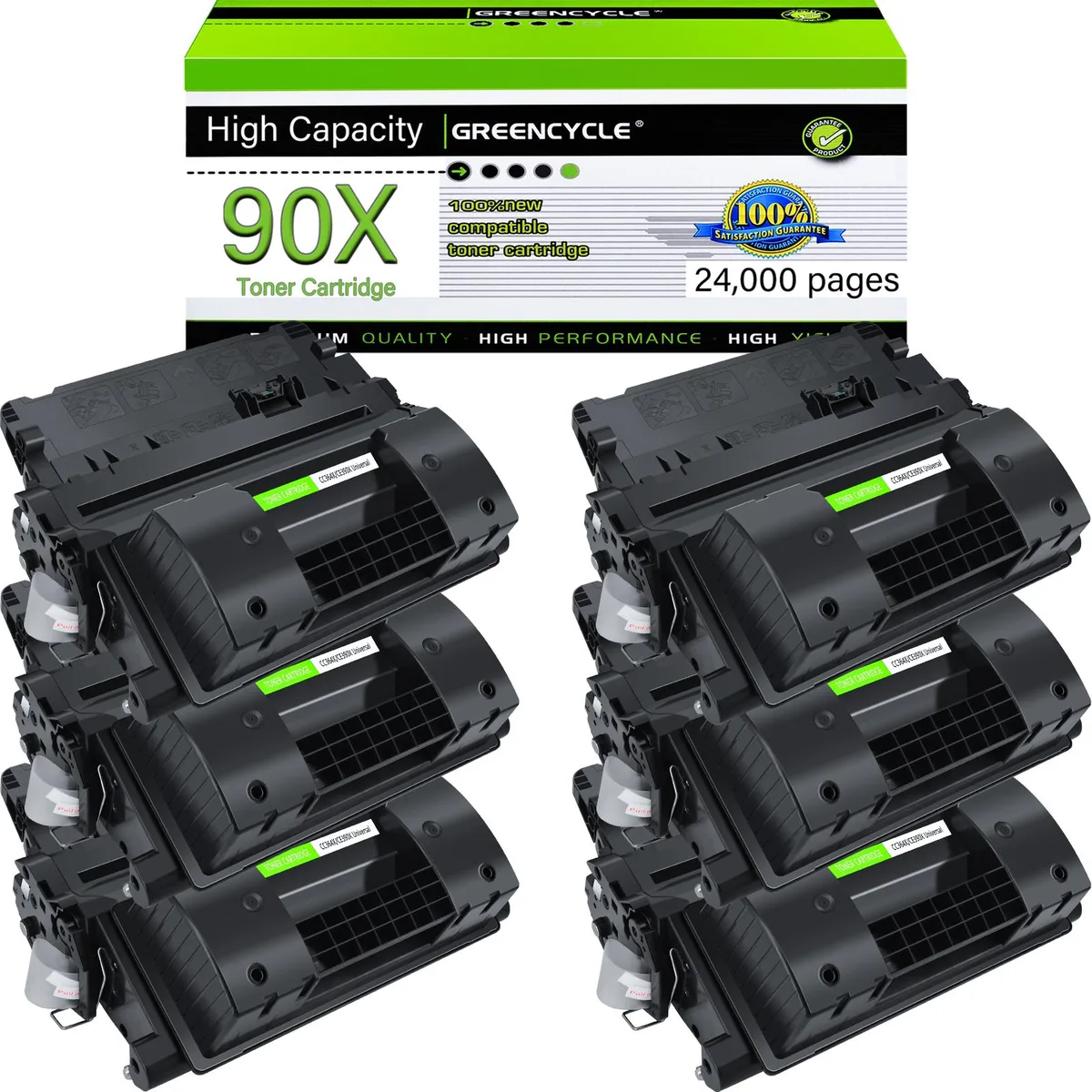 GREENCYCLE GREENCYCLE CE390X Compatible Toner Cartridge 6 Pack Black 25000 pages — product photo