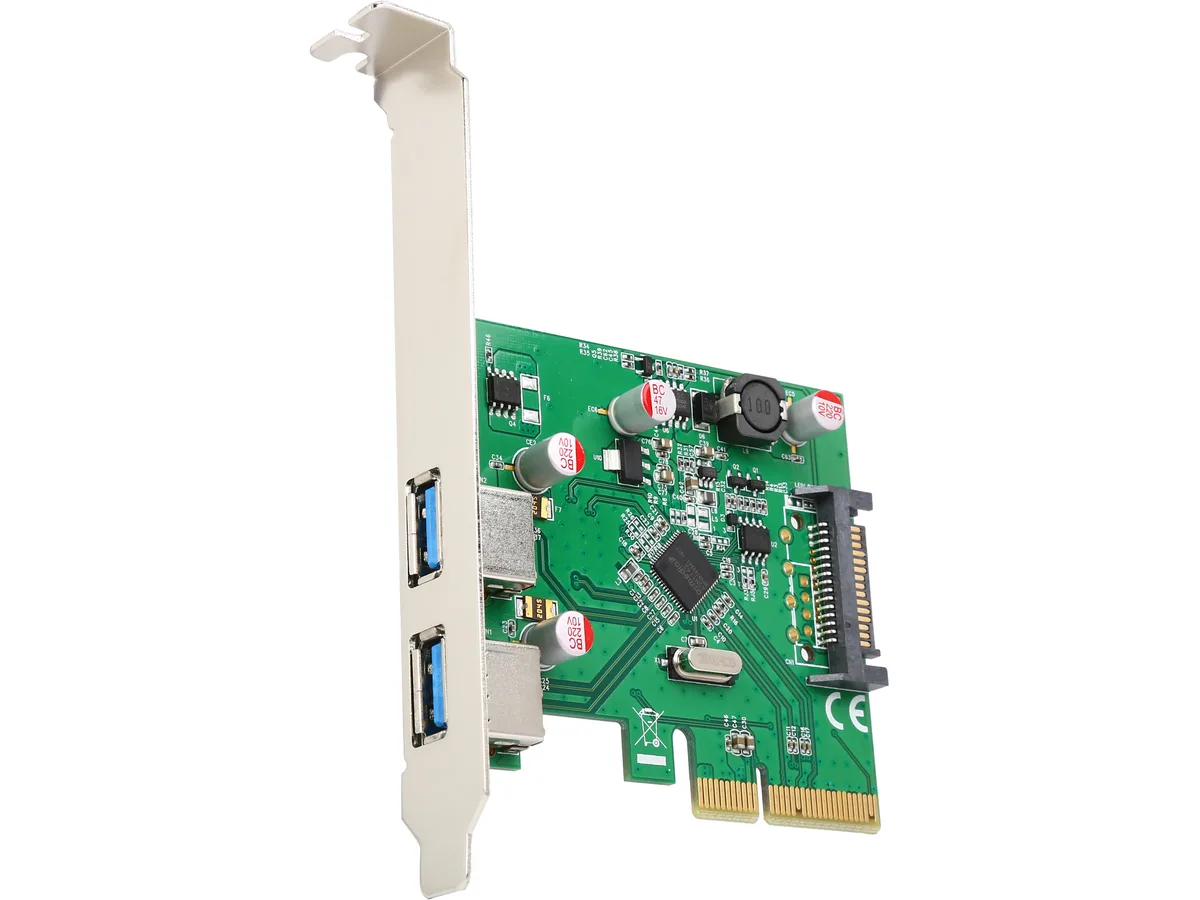 Syba Syba SD-PEX20185 2-port USB 3.1 Type-A PCIe 3.0 x4 expansion card — product photo