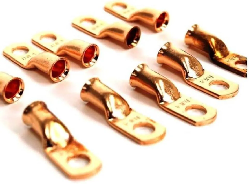 Deejay LED Deejay LED TBH4GA10BLUEWHITE 10-pack crimp connectors for 4 gauge wire blue/white 1.5 in — product photo
