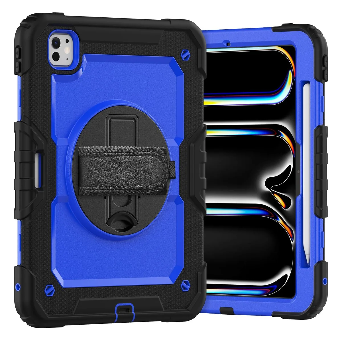 Timoom Timoom Heavy Duty Shockproof Case 360° Rotating Stand Hand Shoulder Strap iPad Pro 11 M4 2024 BluePC — product photo