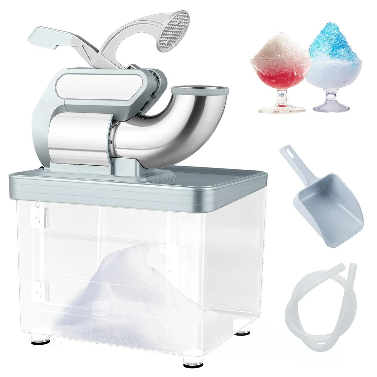 NShi NShi Snow Cone Machine 660 LBS/H 300W Commercial Shaved Ice Machine Silver — product photo