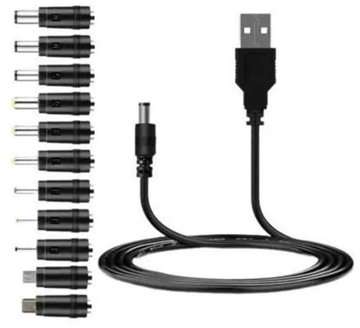 SMUGDESK SMUGDESK USB to 5V DC Cable 5.5x2.1mm 12 Tips — product photo