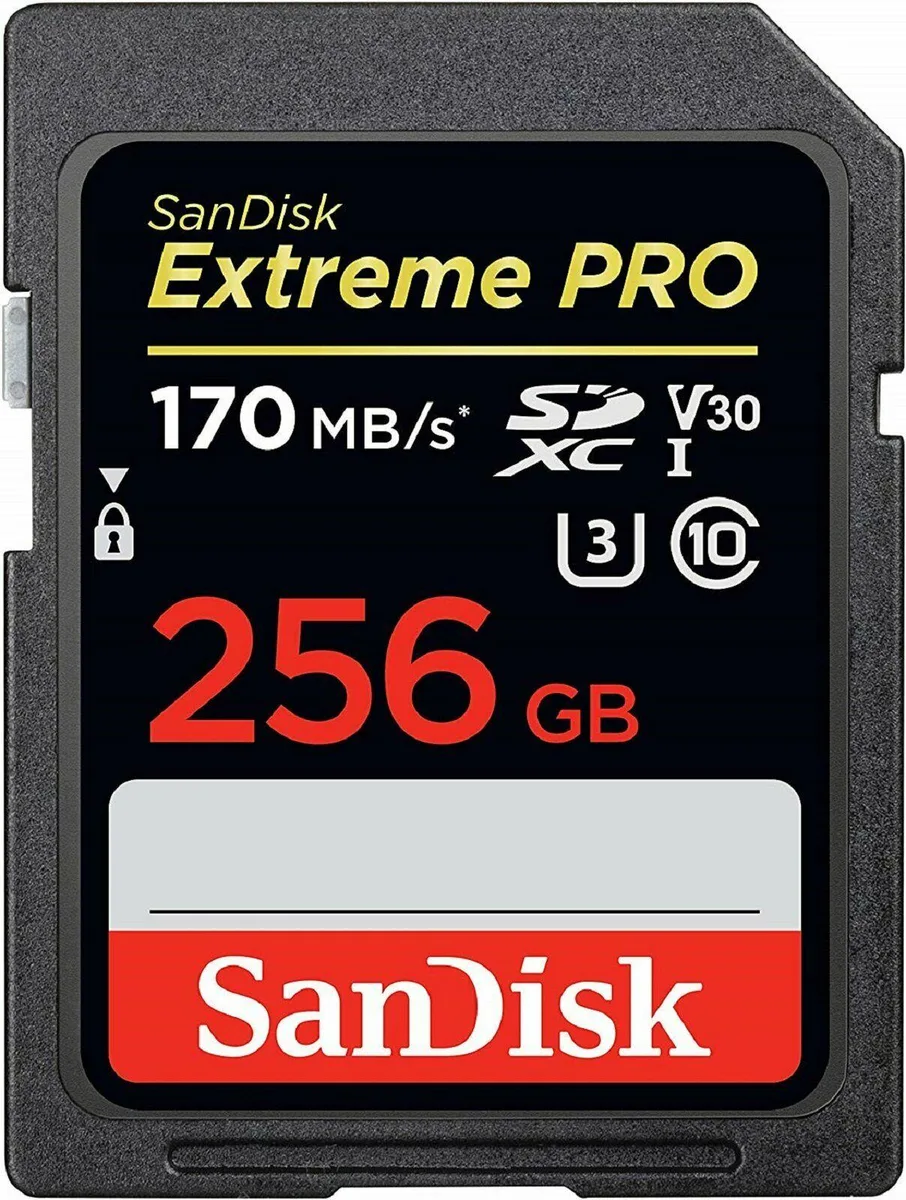 SanDisk SanDisk Extreme Pro 256GB UHS-I U3 V30 SDXC 170MB/s memory card — product photo