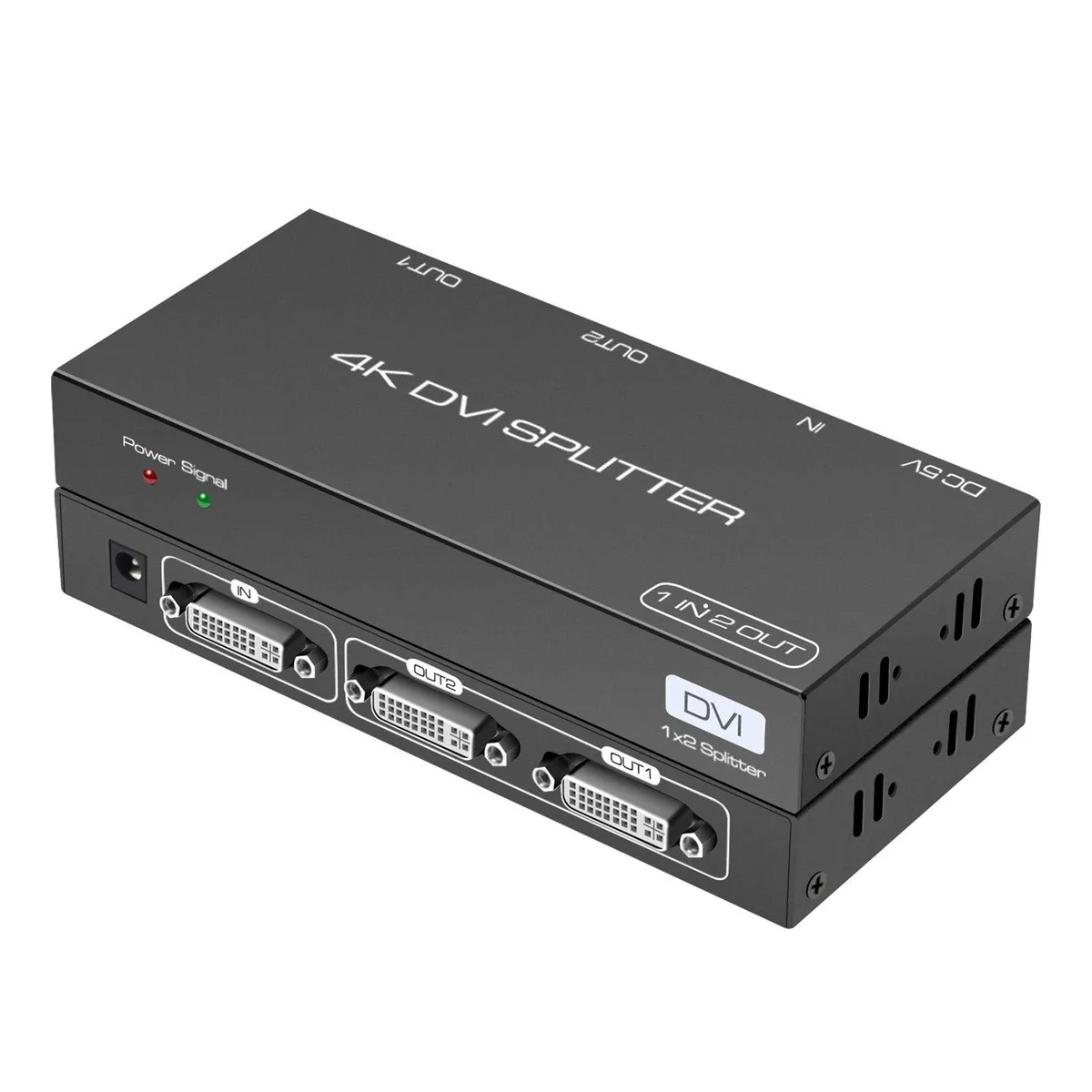 WRIARICH WRIARICH DVI Splitter 1×2 4096×2160@30Hz 10/20m EDID Black — product photo