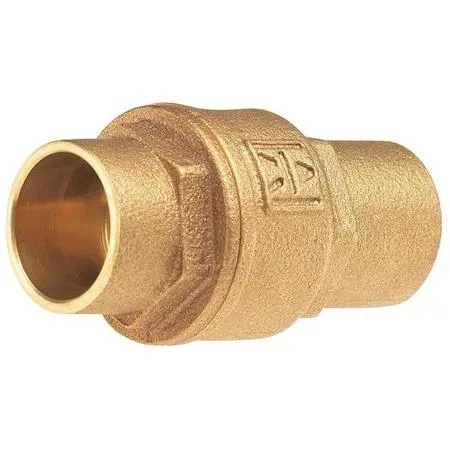 Bronze inline spring check valve with sweat connections