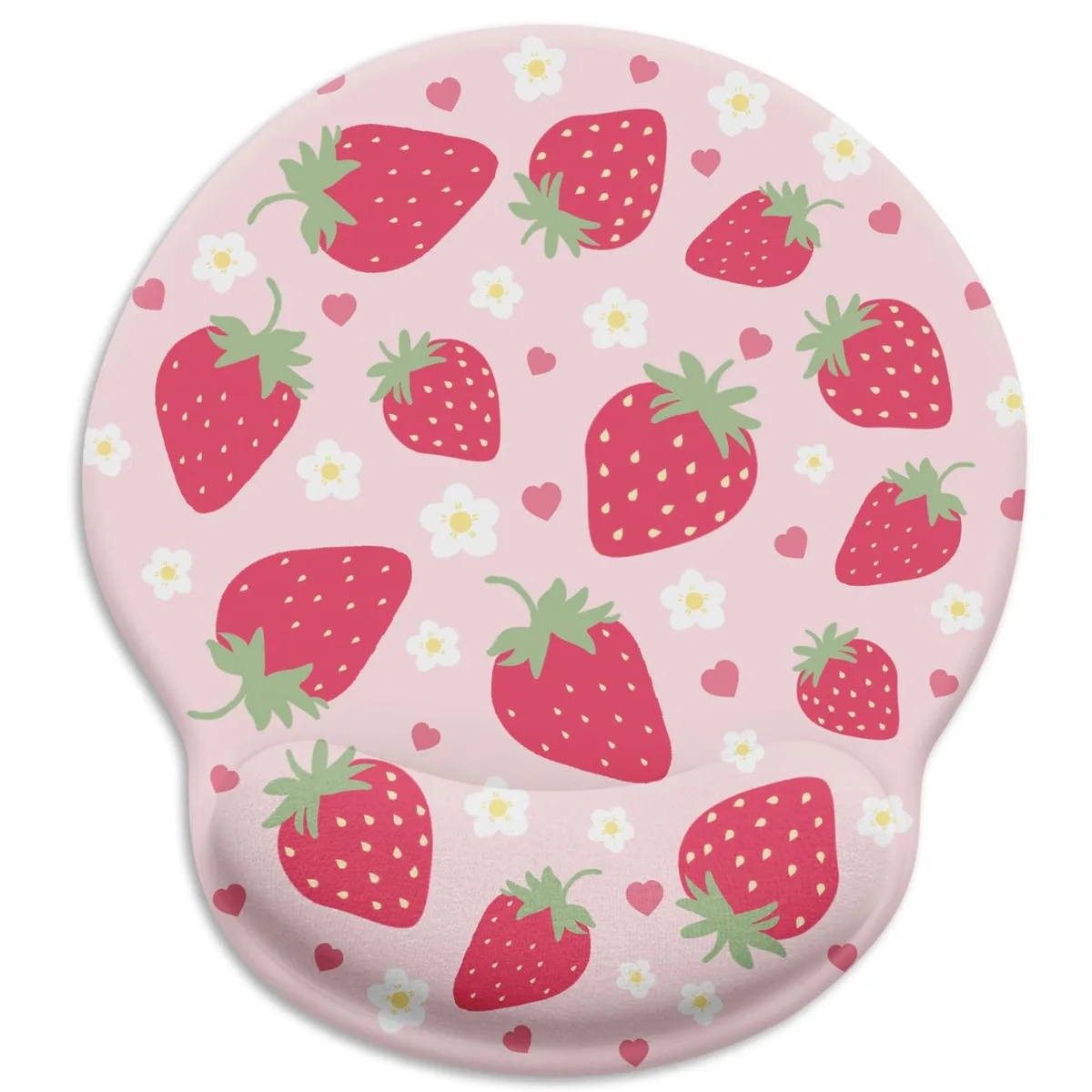 KEHIPI KEHIPI Strawberry Ergonomic Mouse Pad with Wrist Rest 9.8 x 8.6 in 7 mm — product photo