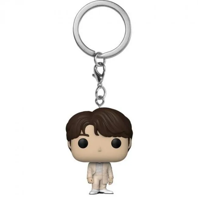 Funko Pop keychain figure of BTS Jin in Proof outfit, vinyl finish