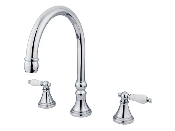 KINGSTON BRASS KINGSTON BRASS KS2341PL 8-18 Inch Widespread Roman Tub Filler Polished Chrome — product photo