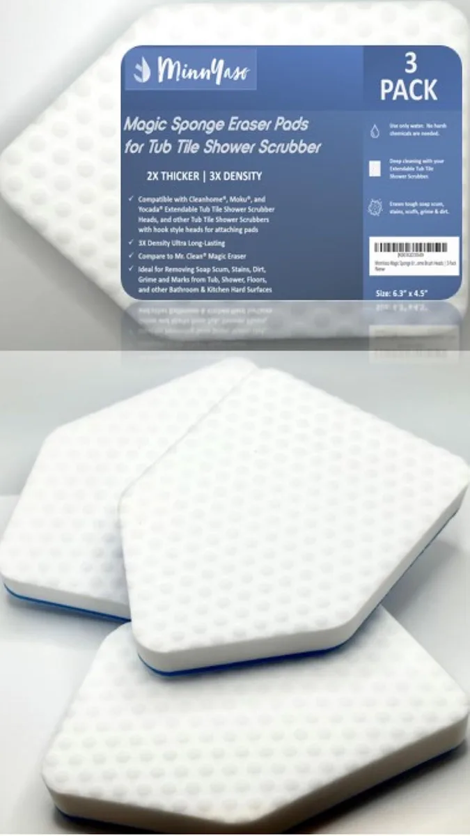  3M Magic Sponge Eraser Pads 6.3" x 4.5" x .87" 3 Pack — product photo