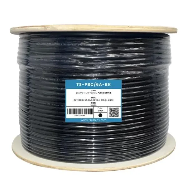ATS Cables ATS Cables Cat6a Plenum 750 MHz UTP Bare Copper 1000ft Network Ethernet Cable Blue — product photo