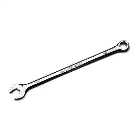 16 mm combination wrench, polished chrome, offset box end