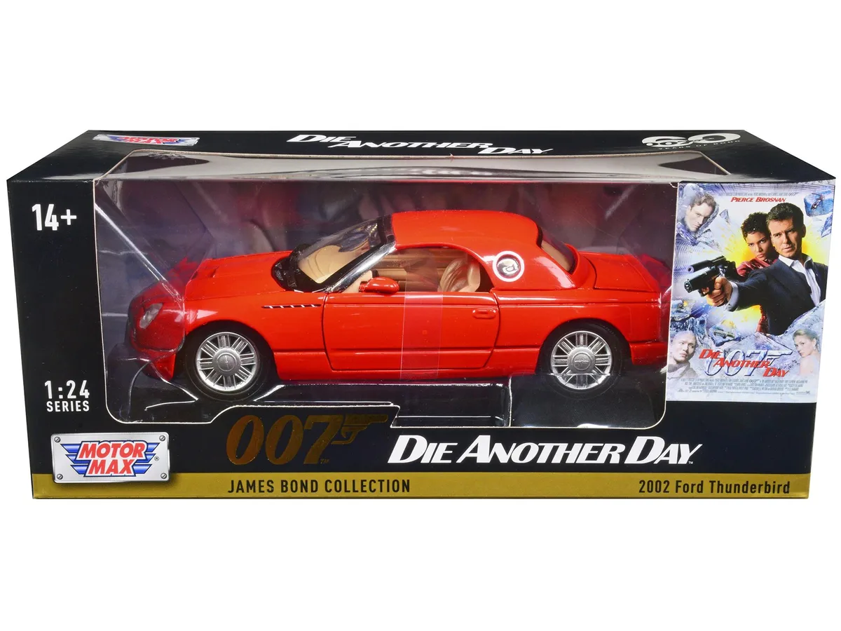 MOTORMAX MOTORMAX 2002 Ford Thunderbird Orange James Bond 007 Die Another Day 1/24 Diecast — product photo