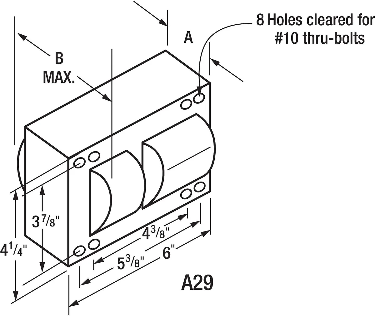 Rectangular metal ballast kit with wiring terminals