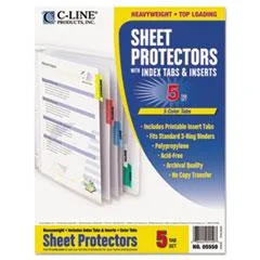C-Line C-Line Sheet Protectors with Index Tabs Assorted Color Tabs 11 5/ST — product photo