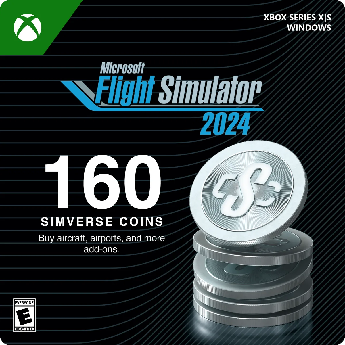 Microsoft Microsoft Flight Simulator 2024 160 Simverse Coins 7LM-00108 downloadable game — product photo