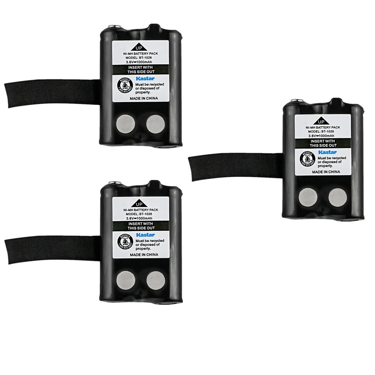 Kastar Kastar BT-1028 3-Pack Ni-MH 1000mAh 3.6V Walkie-Talkie Battery — product photo