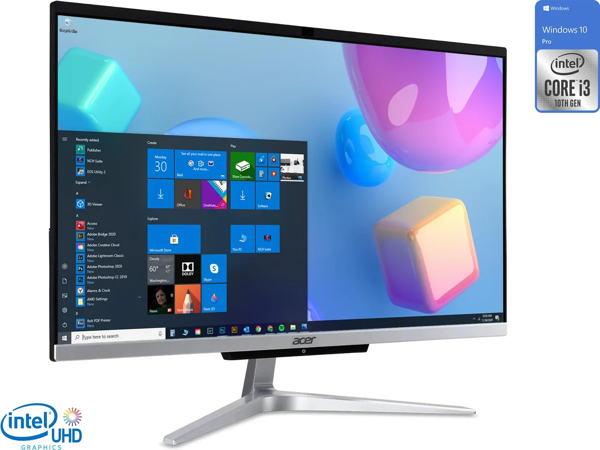 Acer America Acer America C24 all-in-one PC 23.8" FHD Core i3-1005G1 8GB 512GB NVMe Windows 10 Pro — product photo