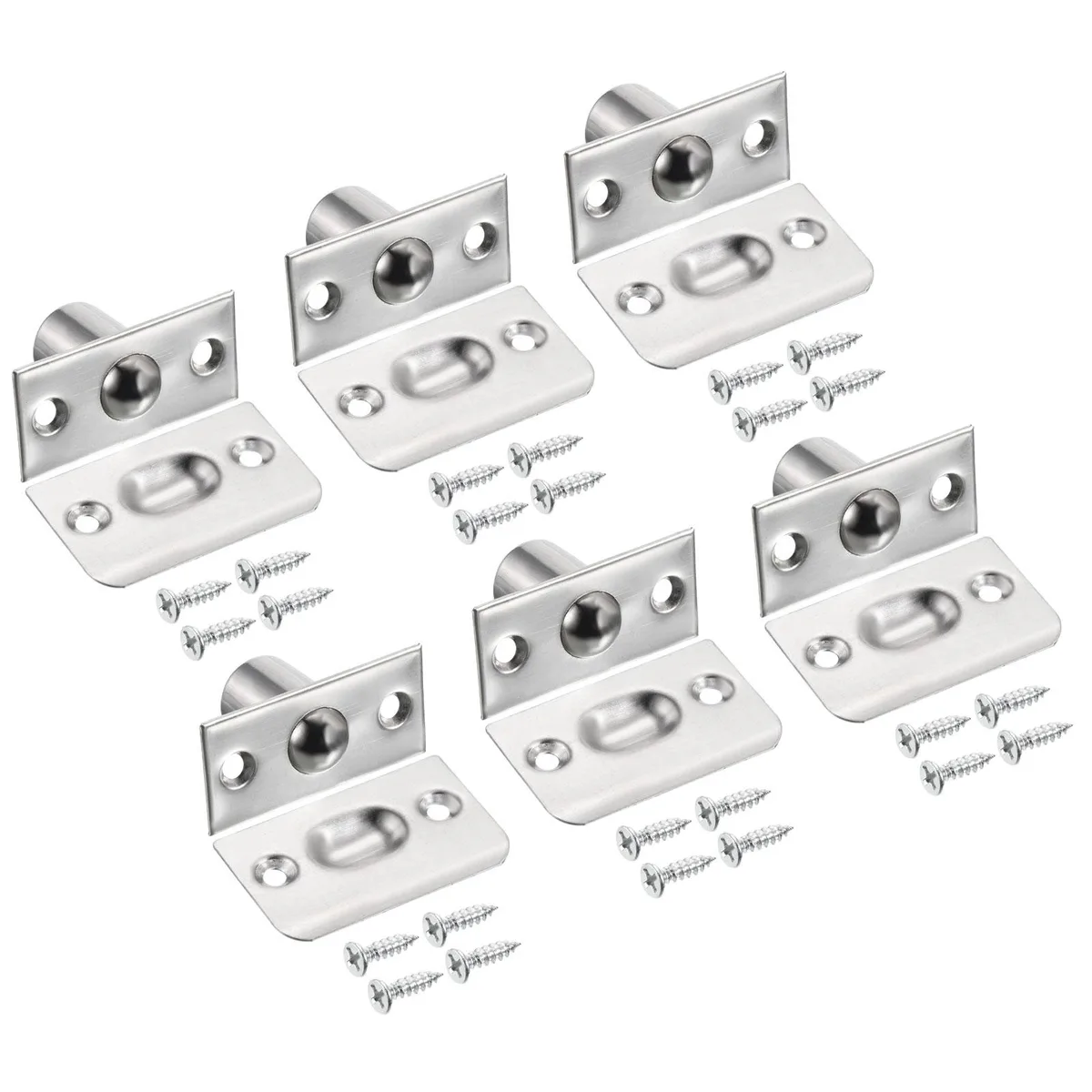 Unique-Bargains Unique-Bargains Stainless Steel Ball Catch Door Lock 6 Pack Silver — product photo