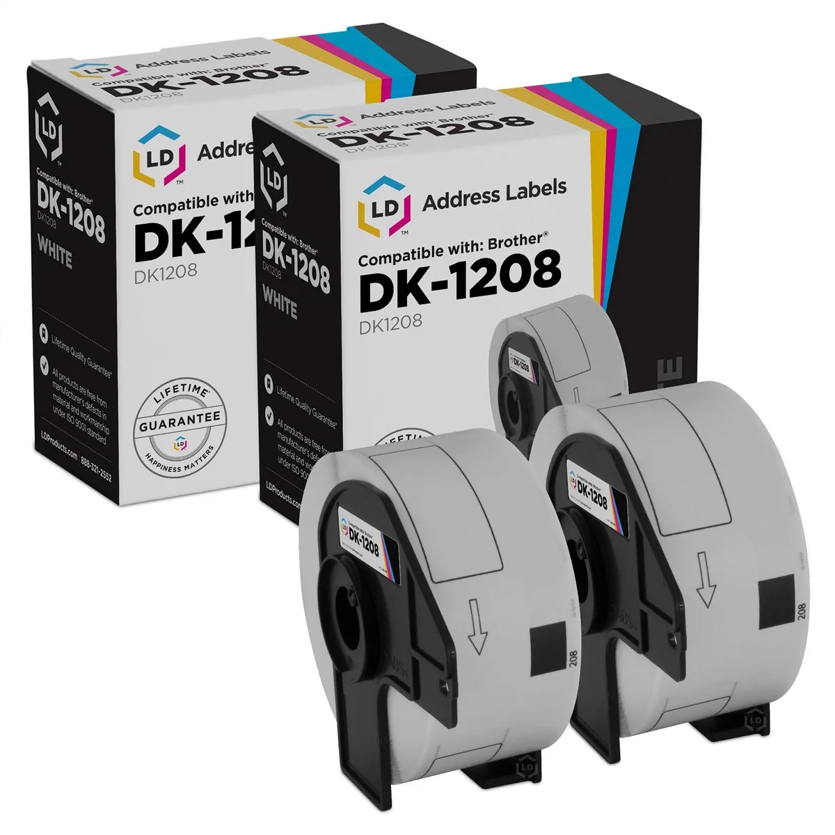 LD Products LD Products Brother DK-1208 Compatible Address Labels 2 Rolls 1.4 in x 3.5 in — product photo