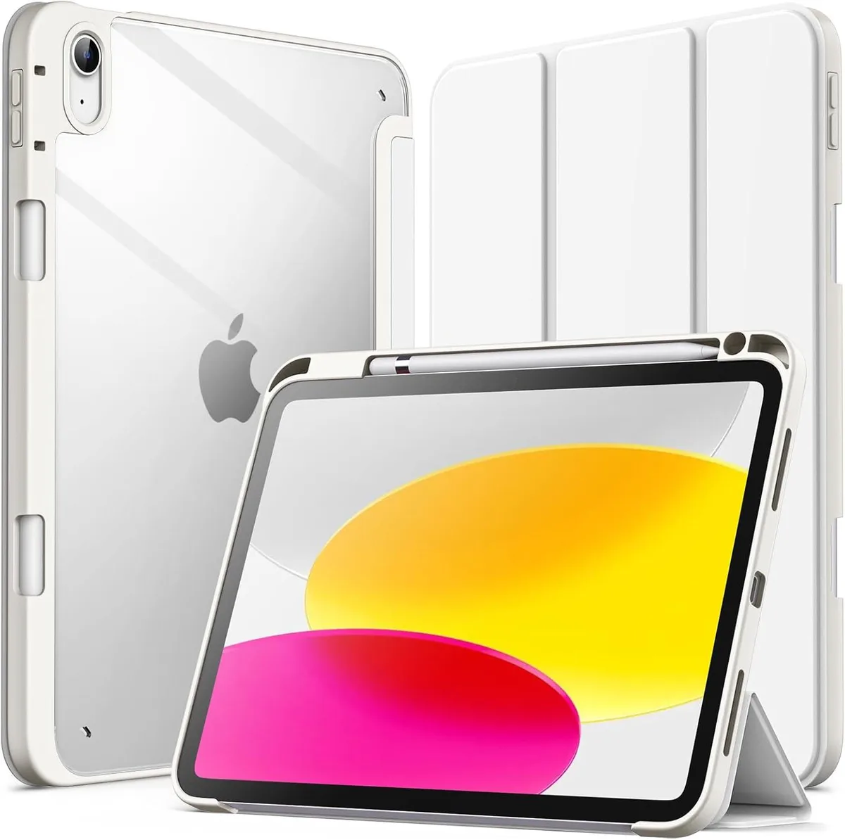 MCHOSE MCHOSE iPad 10/11 Gen (A16) 2022/2025 Case with Pencil Holder White — product photo