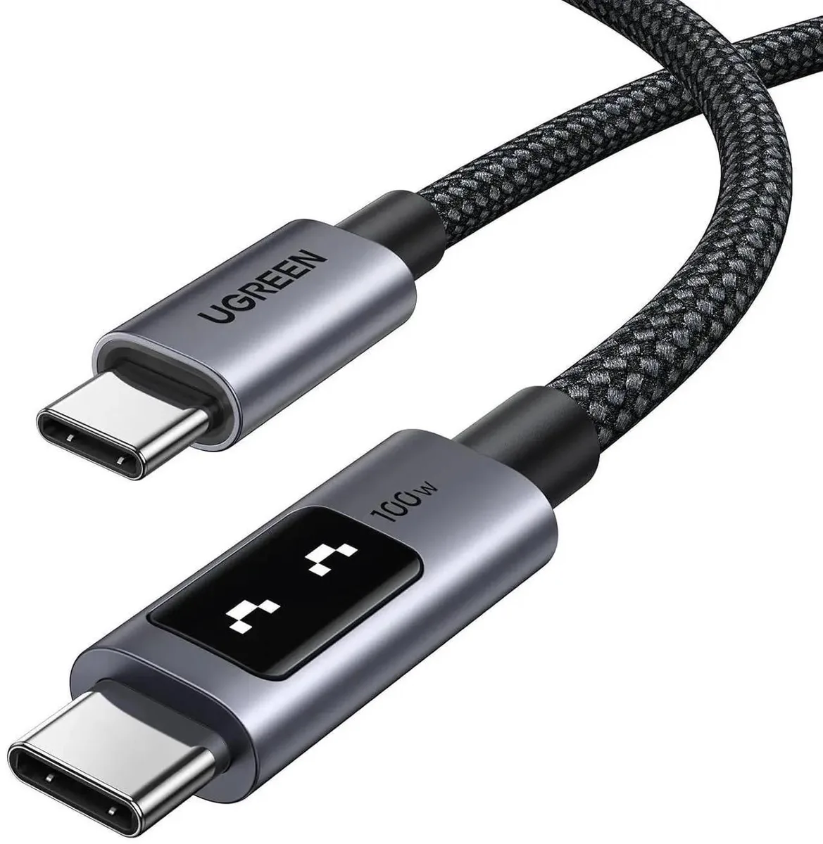 SMUGDESK SMUGDESK USB-C to USB-C 100W Cable with LED Display 6.6FT Black — product photo