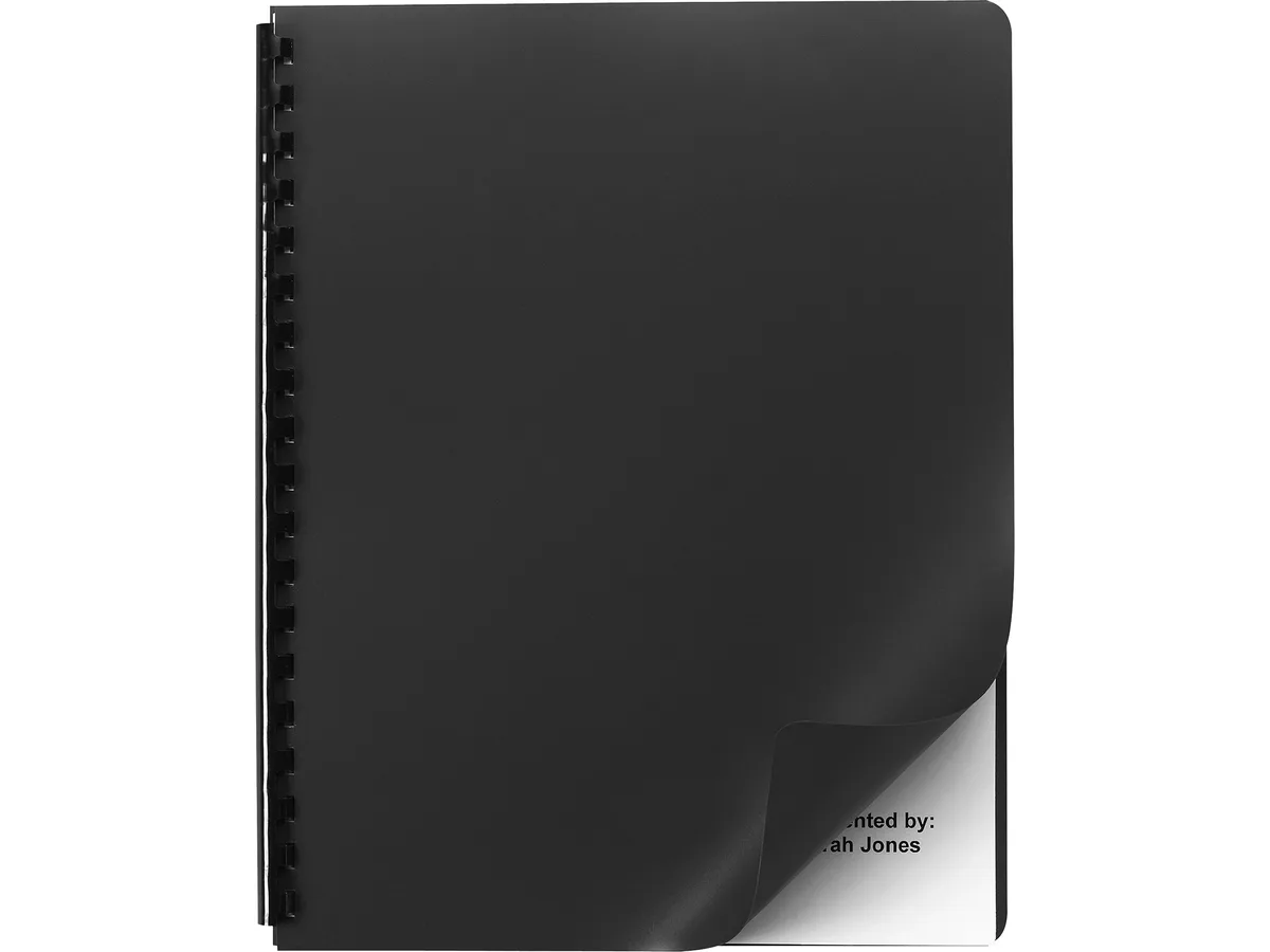 GBC GBC 25703 Opaque Plastic Binding Covers, 11-1/4 x 8-3/4, Black, 25/Pack — product photo