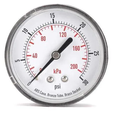 Value Brand Value Brand Pressure Gauge Test 2-1/2 In 0-30 psi +/-3-2-3% — product photo