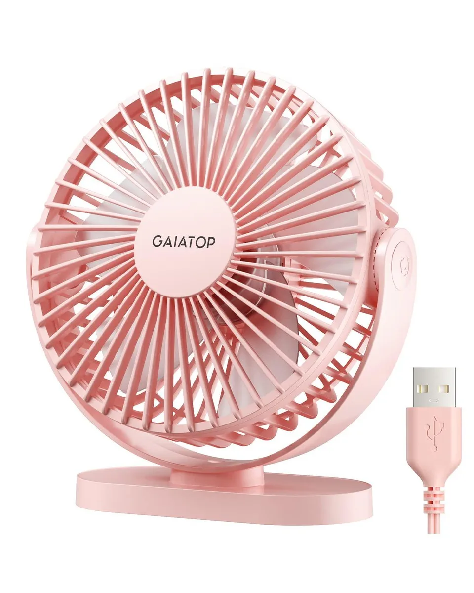  TF55 Gaiatop 5.5" USB outdoor fan pink 3 speeds 90° rotate — product photo