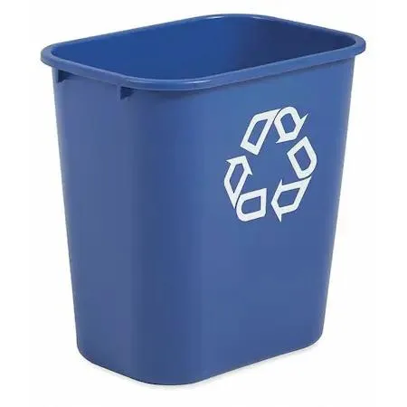 Rubbermaid Rubbermaid FG295673BLUE 7 gal blue plastic desk recycling container — product photo