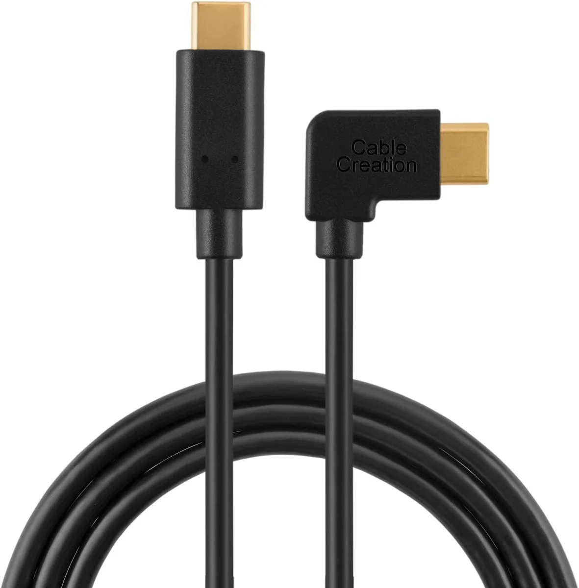 CableCreation CableCreation USB C to USB C Cable Right Angle 60W 3A 6.6ft 2M Black — product photo