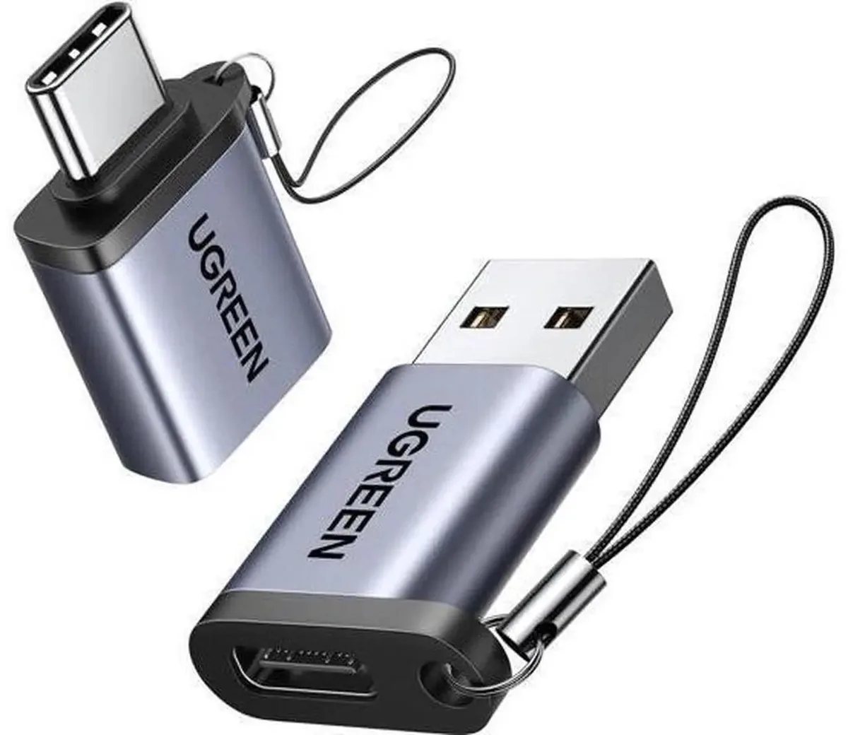 SMUGDESK SMUGDESK 2-Pack USB-A Male to USB-C Female Adapter 10Gbps Converter Charging Data Sync MagSafe — product photo