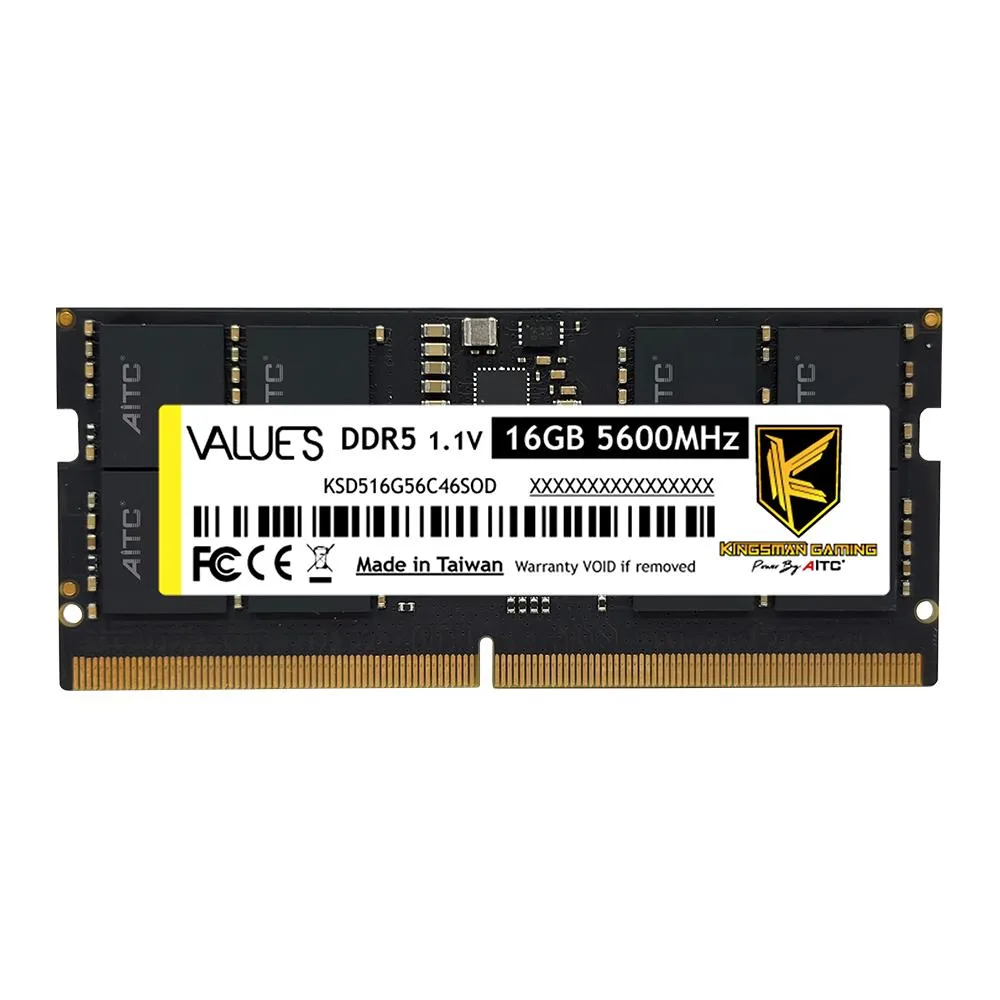 KINGSMAN GAMING KINGSMAN GAMING KSD516G56C46SOD 16GB DDR5 5600 CL46 laptop RAM — product photo