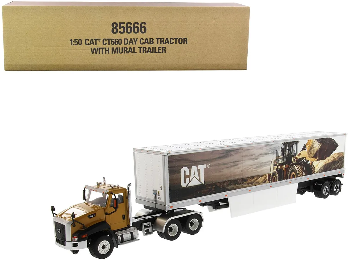 DieCast Masters DieCast Masters CAT CT660 Day Cab with Mural Dry Van Trailer Transport Series 1/50 Diecast Model — product photo