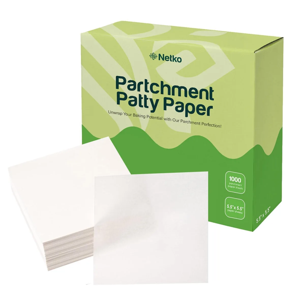  Netko 1000 wax patty paper sheets 5.5x5.5" .82 kg — product photo