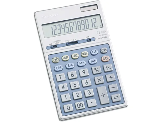Sharp EL339HB 12-digit LCD desktop calculator with metal top and kickstand