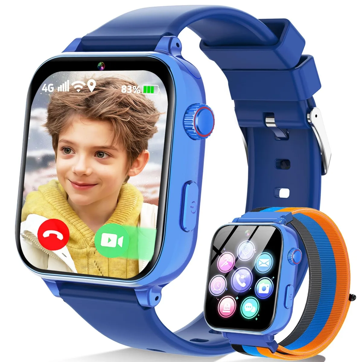  Berilona 4G Kids Smart Watch Dark Blue 1.67 in — product photo