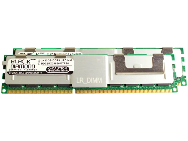Black Diamond Memory Black Diamond Memory BD32GX21866MTR96 64GB (2 x 32GB) DDR3 1866 ECC Load Reduced server RAM — product photo