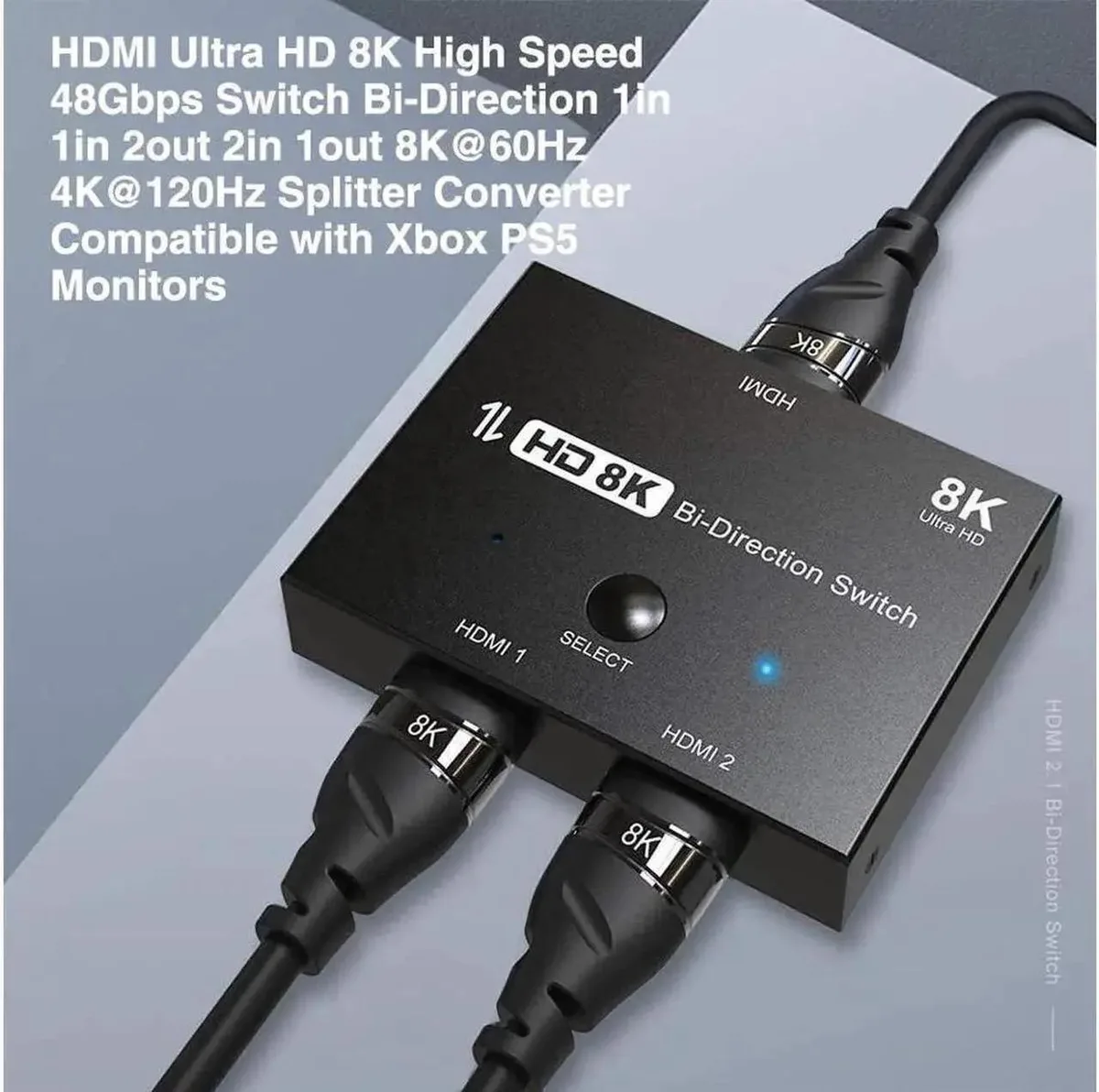 SMUGDESK SMUGDESK Bi-Directional HDMI 2.1 Switch 8K@60Hz 4K@120Hz video switch — product photo