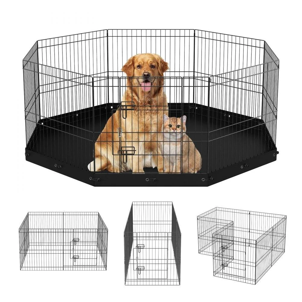 VEVOR VEVOR Dog Playpen 8 Panels 24" H 63" Octagon with Pad — product photo