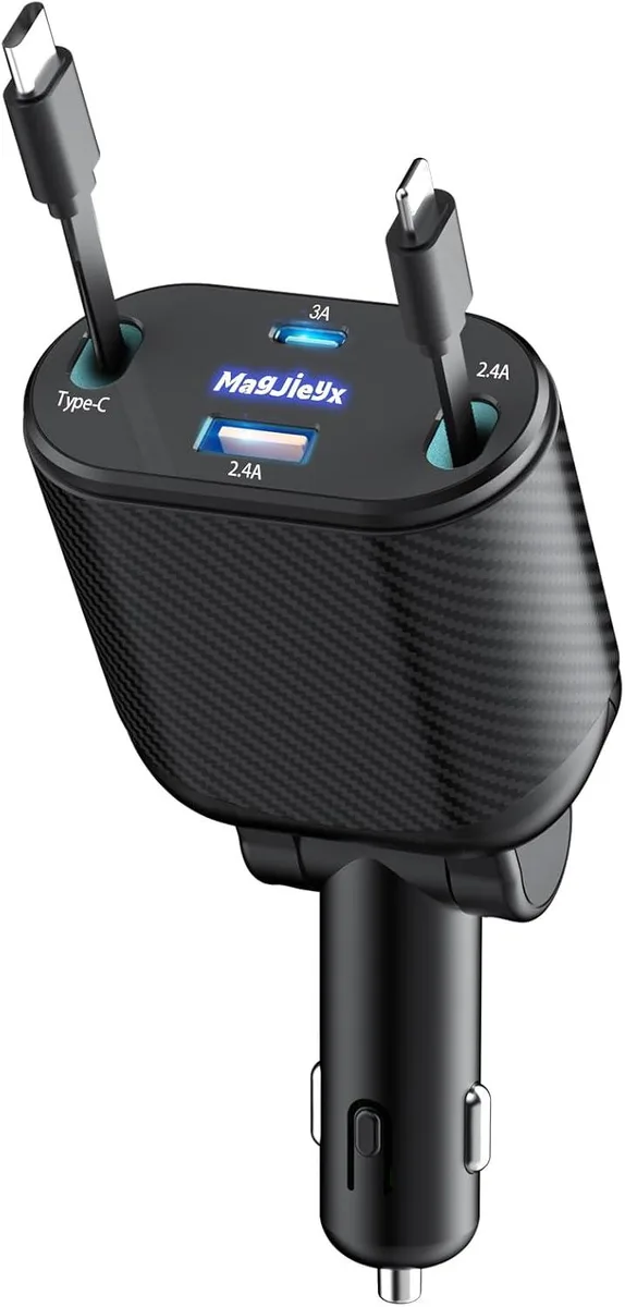 Hamzan Hamzan Retractable Car Charger 62W 180° 4-in-1 — product photo