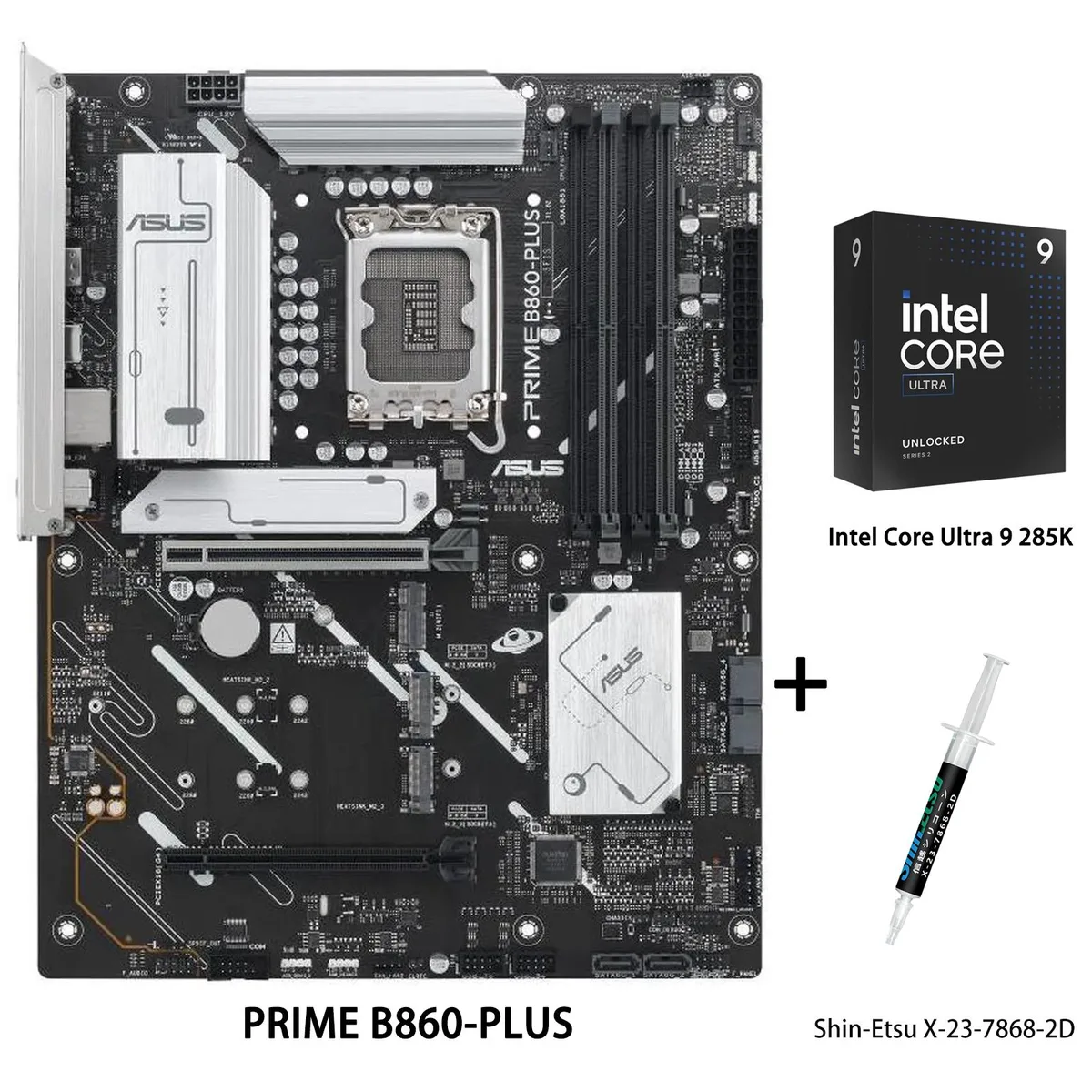 ASUS ASUS PRIME B860-PLUS &amp; Intel Ultra 9 285K Combo Intel motherboard — product photo