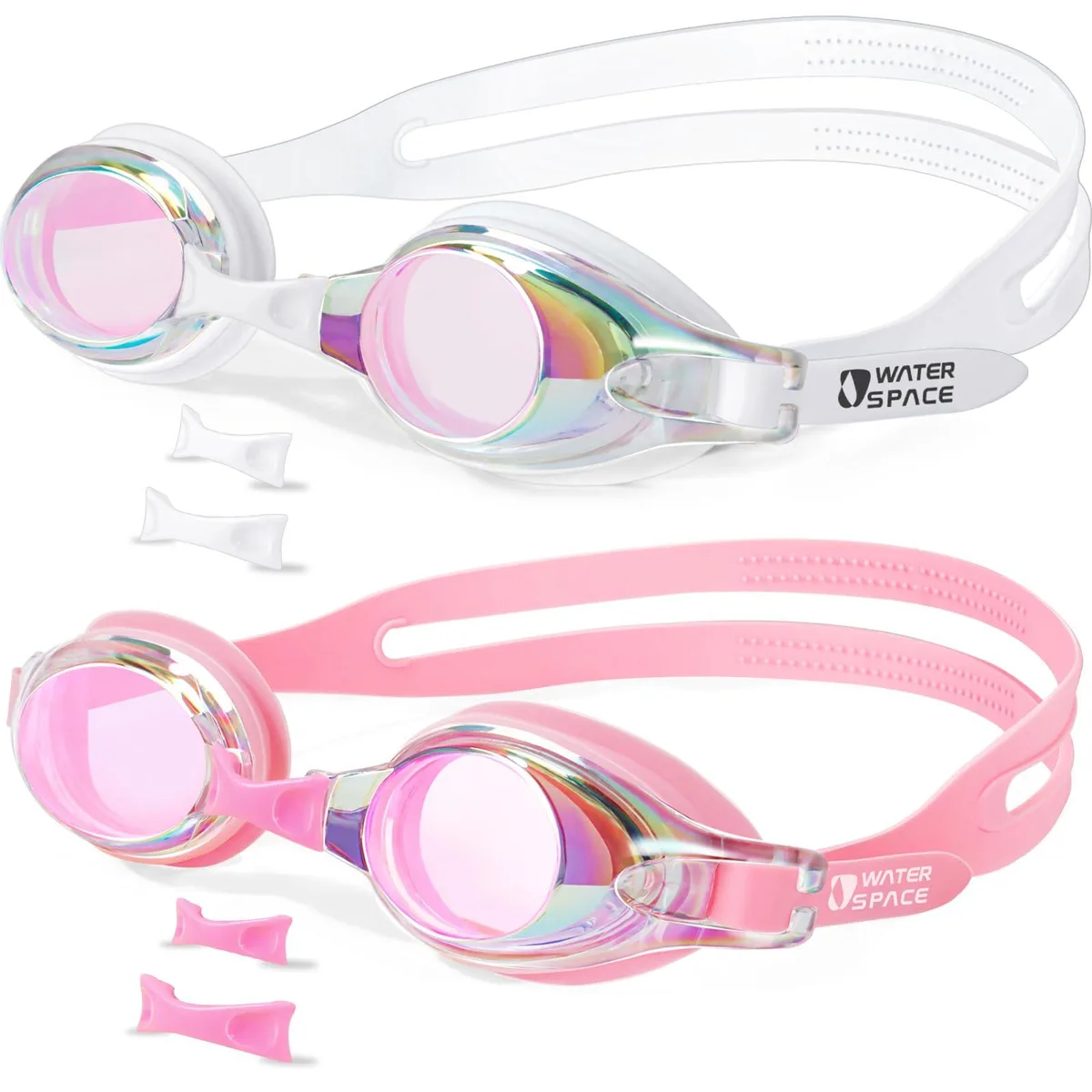 Water Space Kids Swim Goggles Pink 180° Flat Lens — product photo