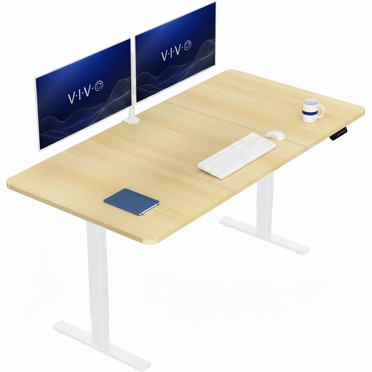 VIVO VIVO Electric 71 x 36 Desk Light Wood White Frame — product photo